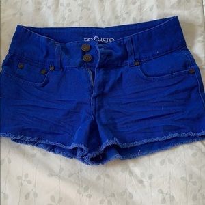 Refuge bright blue jean shorts. size 0
